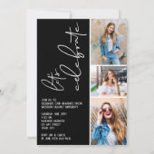 Invitation 4 Photo Collage Graduation Noir (Dos)