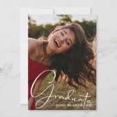 Invitation 4 Photo Collage Graduation Scarlet Red (Devant)