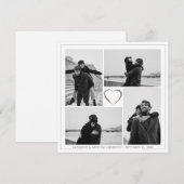 Invitation 4 Photo Collage Mariage Anniversaire Nom et date (Devant / Derrière)