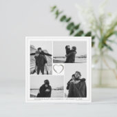 Invitation 4 Photo Collage Mariage Anniversaire Nom et date (Debout devant)