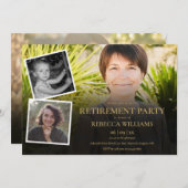 Invitation 4 Photo Collage Retirement Party (Devant / Derrière)