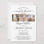 Invitation 4 Photo Couples Fête des mariées Chic Script Moder (Devant)