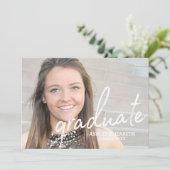 Invitation 4 Photo de graduation moderne Photo Announcement (Debout devant)