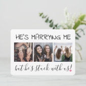 Invitation 4 Photo Drôle Épouse / La servante d'honneur Propo (Debout devant)