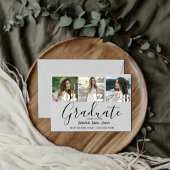 Invitation 4 Photo Graduation Collage Simple Script moderne
