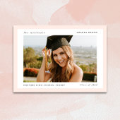 Invitation 4 Photo Graduation Party Moderne Élégant rose pâle