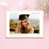 Invitation 4 Photo Graduation Party Moderne Élégant rose pâle