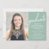 Invitation 4 Photo Modern Script Graduation Party (Devant)