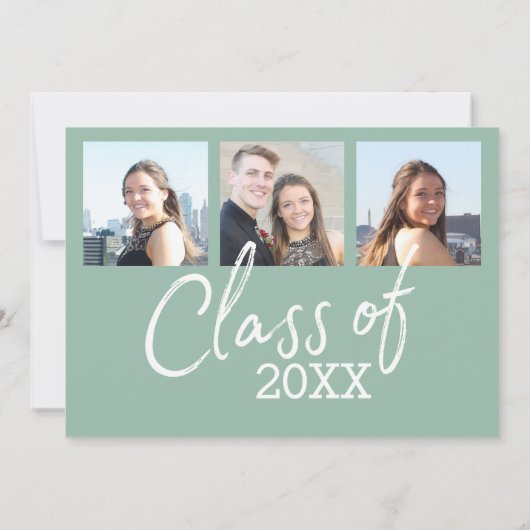 Invitation 4 Photo Modern Script Graduation Party (Dos)