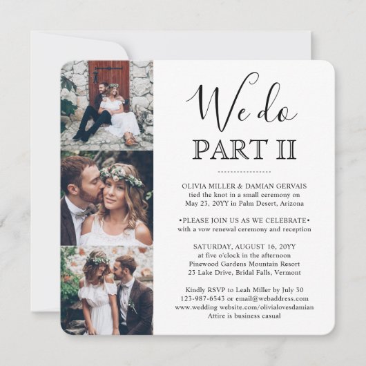 Invitation 4 Photo Sequel Mariage Simple Nous faisons Partie  (Devant)