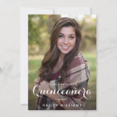 Invitation 4 Photo Soirée Anniversaire de Quinceañera rose te (Devant)