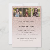 Invitation 4 Photo Soirée Anniversaire de Quinceañera rose te (Dos)