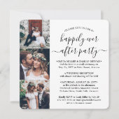 Invitation 4 Photo Square Mariage Party Happily Ever After (Devant)