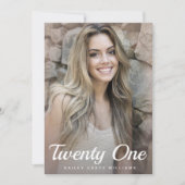 Invitation 4 Photo Tendance rose 21ème anniversaire fête (Devant)