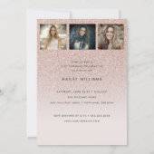 Invitation 4 Photo Tendance rose 21ème anniversaire fête (Dos)