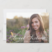 Invitation 4 Photo Tendance rose Chic Sweet 16 Party (Devant)