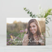 Invitation 4 Photo Tendance rose Chic Sweet 16 Party (Debout devant)