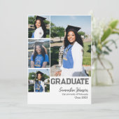 Invitation 4 Photos Collage Annonce de remise de diplôme d'ét (Debout devant)