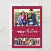 Invitation 4 Photos Collage Joyeux Noël Vacances modernes (Devant)