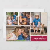 Invitation 4 Photos de Collage Warm Wishes Simple Christmas (Devant)