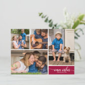 Invitation 4 Photos de Collage Warm Wishes Simple Christmas (Debout devant)