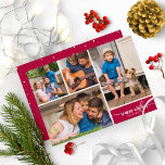 Invitation 4 Photos de Collage Warm Wishes Simple Christmas<br><div class="desc">4 photos Collage Warm Wishes Simple Christmas Invite</div>