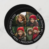 Invitation 4 photos en collage avec texte personnalisé incurv (Devant / Derrière)