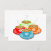 Invitation 4 tasses d'invitation au café (Devant / Derrière)