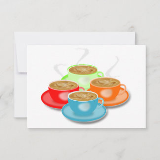 Invitation 4 tasses d'invitation au café