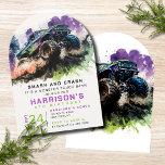 Invitation 4Anniversaire Monster Truck Smash Crash Kids<br><div class="desc">4th Birthday Monster Truck Smash Crash Kids Invitation Invitation Imprimable Instant Télécharger Digital Einvitation Evite présente un camion monstre aquarelle qui traverse la terre avec le texte "Smash and Crash it's a monster truck bash" dans l'écriture typographique moderne. Parfait pour les enfants fête de quatrième anniversaire. Envoyez par la poste...</div>