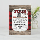 Invitation 4e anniversaire Boys Forever Wild Lumberjack Thème (Debout devant)