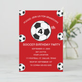 Invitation 4e anniversaire de fête Football Red Boys Sports (Debout devant)
