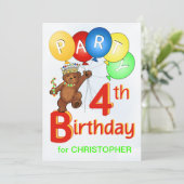 Invitation 4e anniversaire de la Royal Teddy Bear (Debout devant)