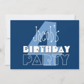 Invitation 4e anniversaire de l'enfant Nom personnalisé Marin (Devant)