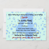 Invitation 4e anniversaire de l'enfant Nom personnalisé Marin (Dos)