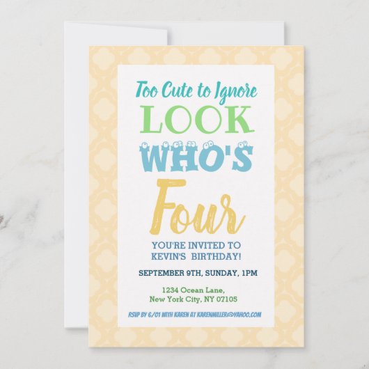 Invitation 4E ANNIVERSAIRE DE L'Invitation (Devant)