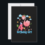 Invitation 4e anniversaire Filles Flamant rose 4 ans Tropical<br><div class="desc">Funny Flamingo Gift for men,  Gift for women,  wife,  husband,  son,  daughter,  grandson,  granddaughter. Design Gift Idea for Birthday,  Christmas,  Anniversary,  Fathers day,  Mothers Day,  matching outfit men,  women,  father,  wife,  teacher.</div>