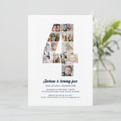 Invitation 4e anniversaire Numéro 4 Photo personnalisée Colla (Debout devant)