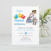 Invitation 4e anniversaire photo collage numéro 4 Garçon (Debout devant)