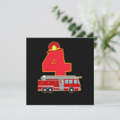 Invitation 4e anniversaire pompier pompier pompier cadeau Cam (Debout devant)