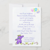Invitation 4e anniversaire Princess Bear Photo personnalisée (Dos)