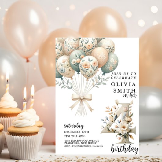 Invitation 4e anniversaire Whimsical