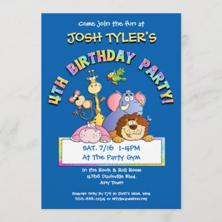 Invitation 4e fête d'anniversaire Ajouter une photo Invitatio