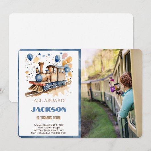 Invitation 4ème anniversaire de la photo du train (Devant / Derrière)