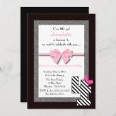 Invitation 4ème anniversaire de petites filles (Devant / Derrière)