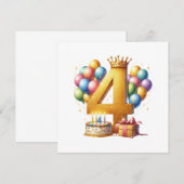 Invitation 4ème anniversaire doré (Devant / Derrière)