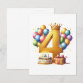 Invitation 4ème anniversaire doré (Devant / Derrière)