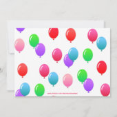Invitation 4ème photo de rose de ballon d'anniversaire de (Dos)