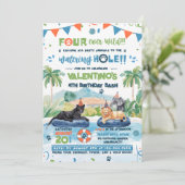 Invitation 4Ever Wild Animaux Pool Fête Anniversaire Invitati (Debout devant)