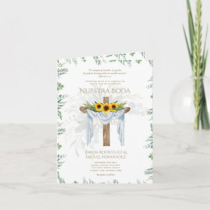 Invitation 4PG Elegante Invitación De Boda Católica Bilingüe